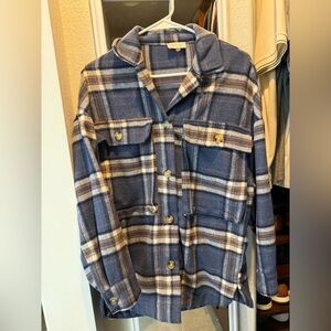 Pink Lily Blue Plaid Jacket